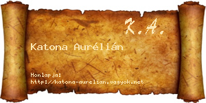 Katona Aurélián névjegykártya